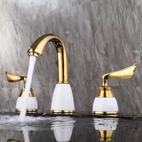 bakala contemporary widespread two handle centerset gold bathroom sink faucet lavatory vanity faucet pvd gold gz8201k