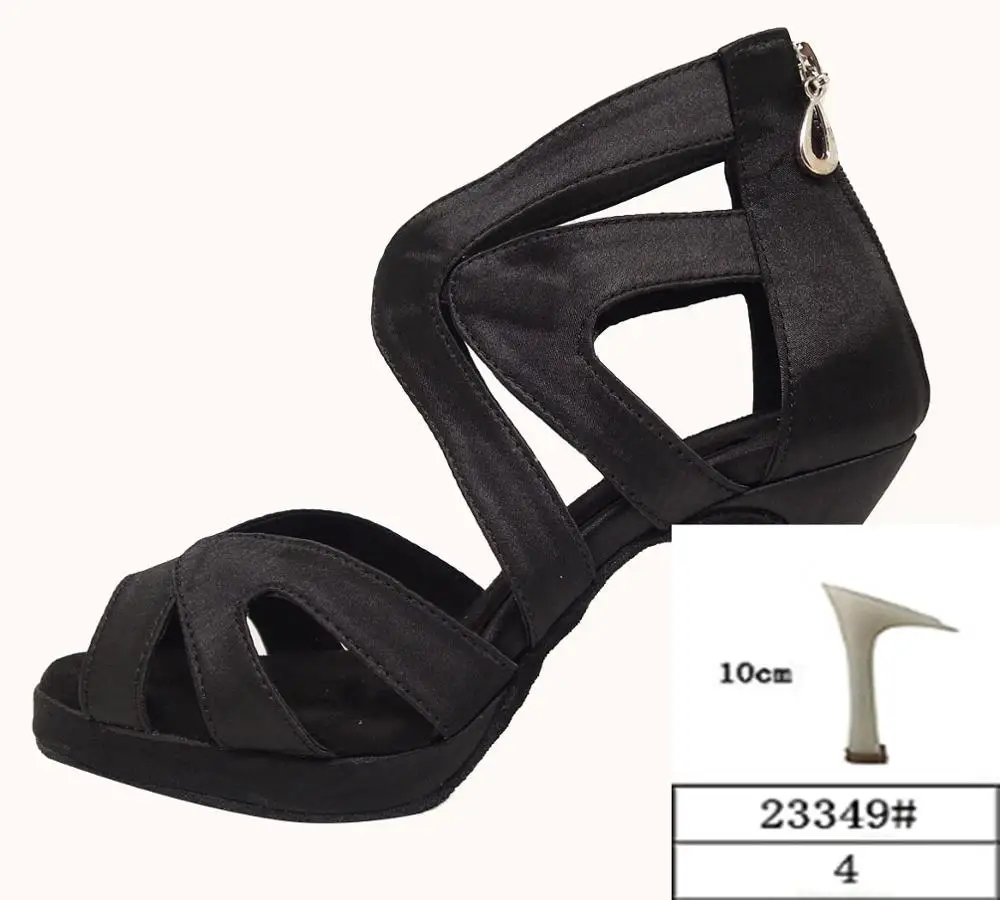 Heel-23349 HXYOO/черные туфли на платформе и высоком каблуке 8-10 см; Профессиональная удобная женская обувь для латинских танцев; Танцевальная обувь для бальных танцев, танго, сальсы; ZC42 - Цвет: Heel-23349