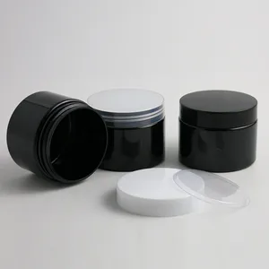 20x150 г, 5 унций, черная пластиковая банка с крышкой, косметические банки, пустые косметические контейнеры, косметические банки для крема, косметическая упаковка