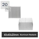20Pccs Gdstime 40 мм 4 см алюминиевый радиатор чипсет радиатор Серебряный тон алюминиевый радиатор 40 мм x 40 мм x 20 мм