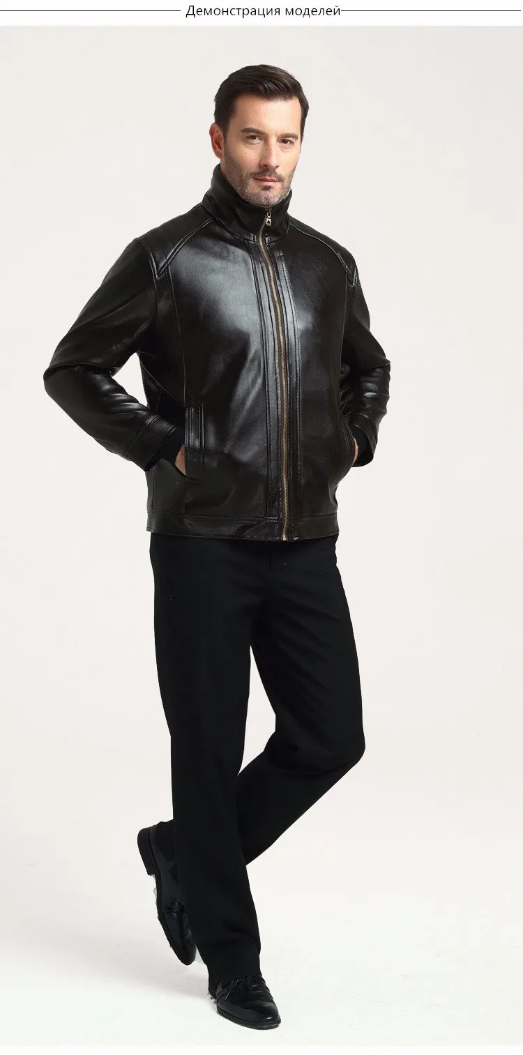 VSD Winter Business Casual Leather Jacket Men Thick Liner PU Suede faux fur collar Male leather jackets coats Outerwear B01