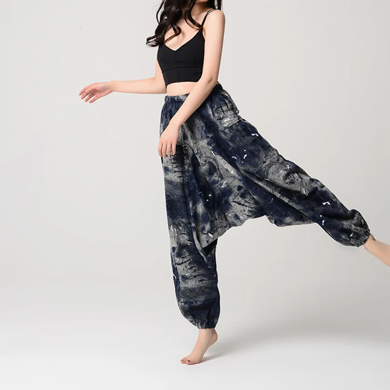 Men Women Dance Pants Big Crotch Trousers Wide Leg Loose Version Couple Unisex Pant Ethnic |