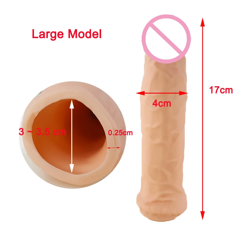 Реалистичный гибкий насадка на пенис для мужчин увеличение пениса удлинитель