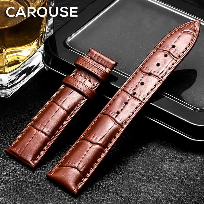Ремешок для часов Carouse из телячьей натуральной кожи браслет Tissot Seiko размеры 14 мм 16