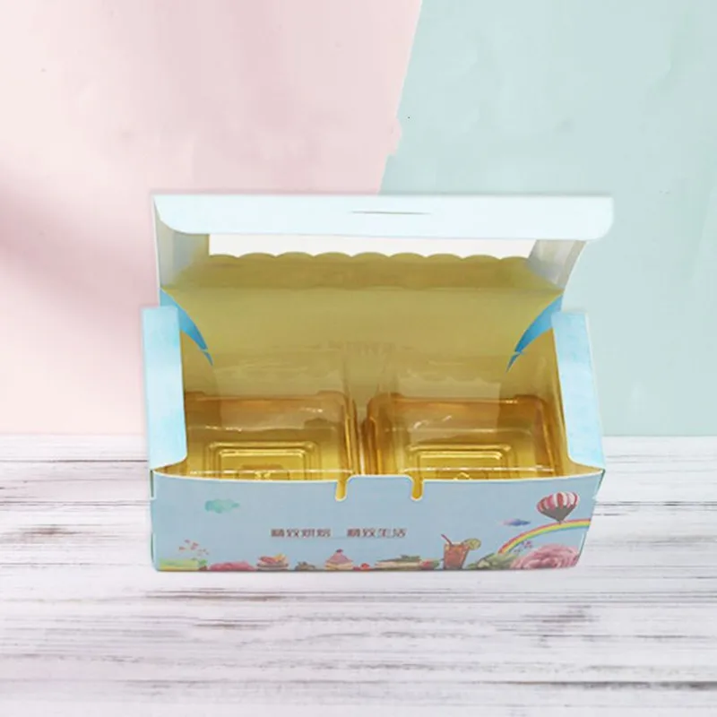 Новый стиль 13 5x7x4 см happy time bule коробка для печенья с прозрачным окном 10 шт./лот