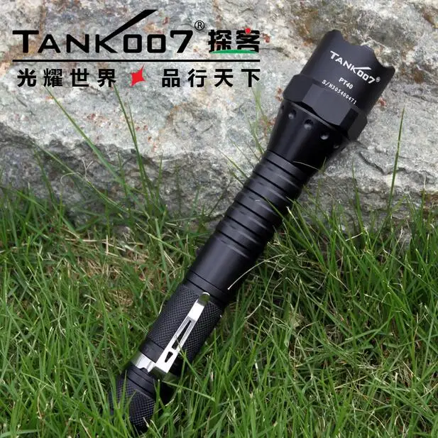 安い 1セットTANK007 PT40 Cree Xm-l U2 5-modes1000lumenハイパワーled戦術的な懐中電灯18650バッテリー