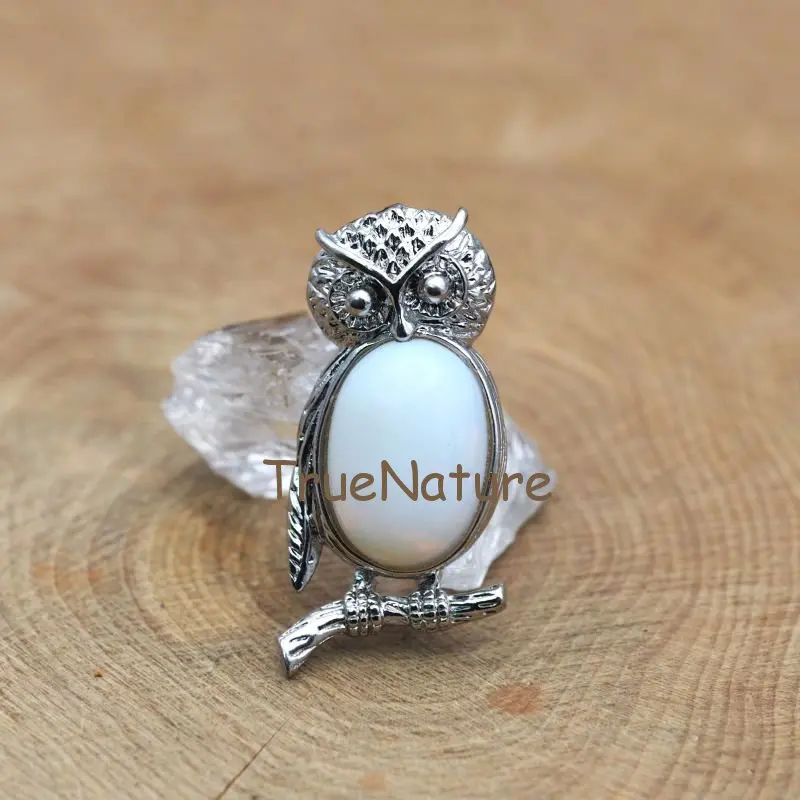 Серебряные гальванизированные натуральные камни подвеска в виде совы милая сова