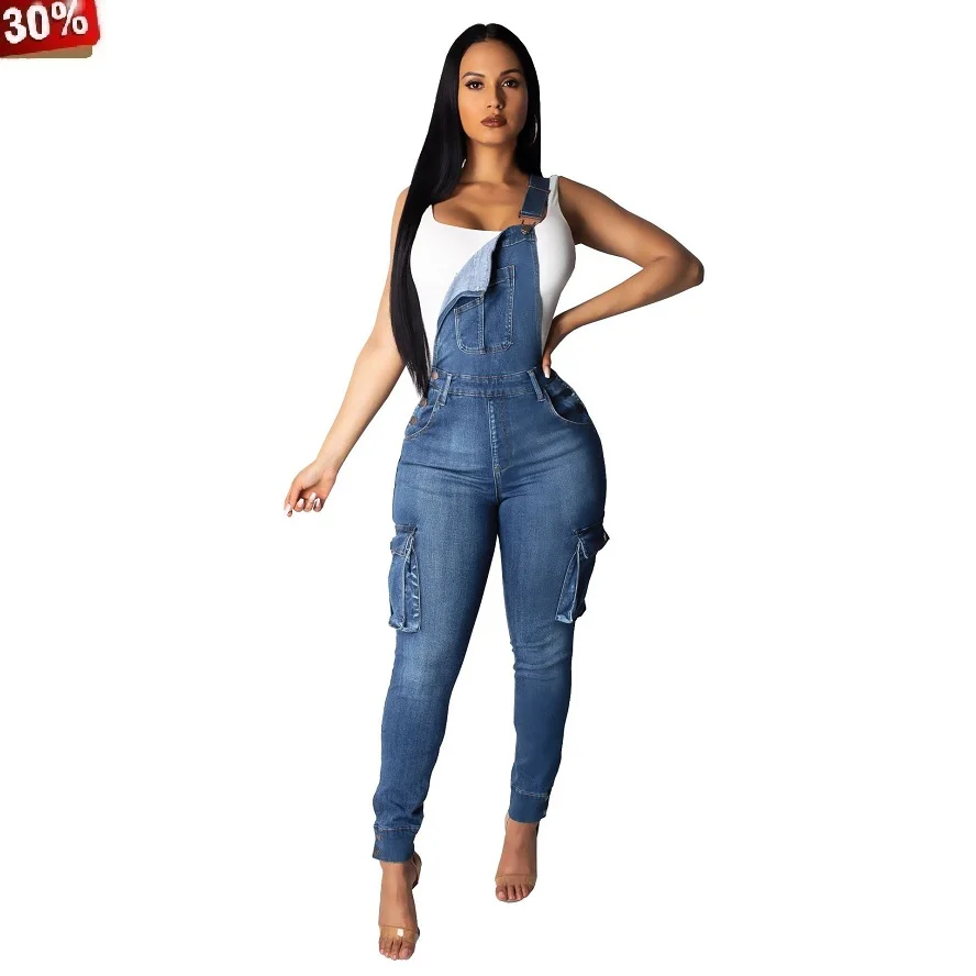 Женский джинсовый комбинезон Jump Suit 2019 летний модный женские Комбинезоны плюс