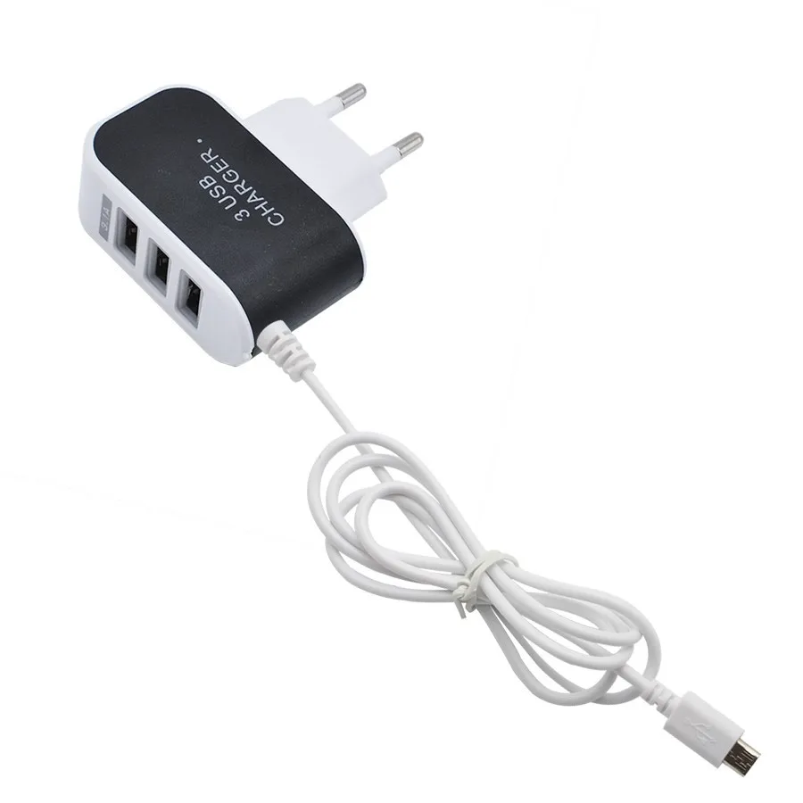 3.1A 3 порта USB зарядное устройство настенное Путешествия AC адаптер питания с 1 м