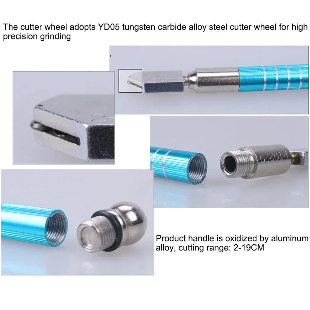 

Professional Oil Filled Cutting Tile Cutter Diamond Roller Type Glass Cutter Cutting Wheel Metal Handle Hand Tools