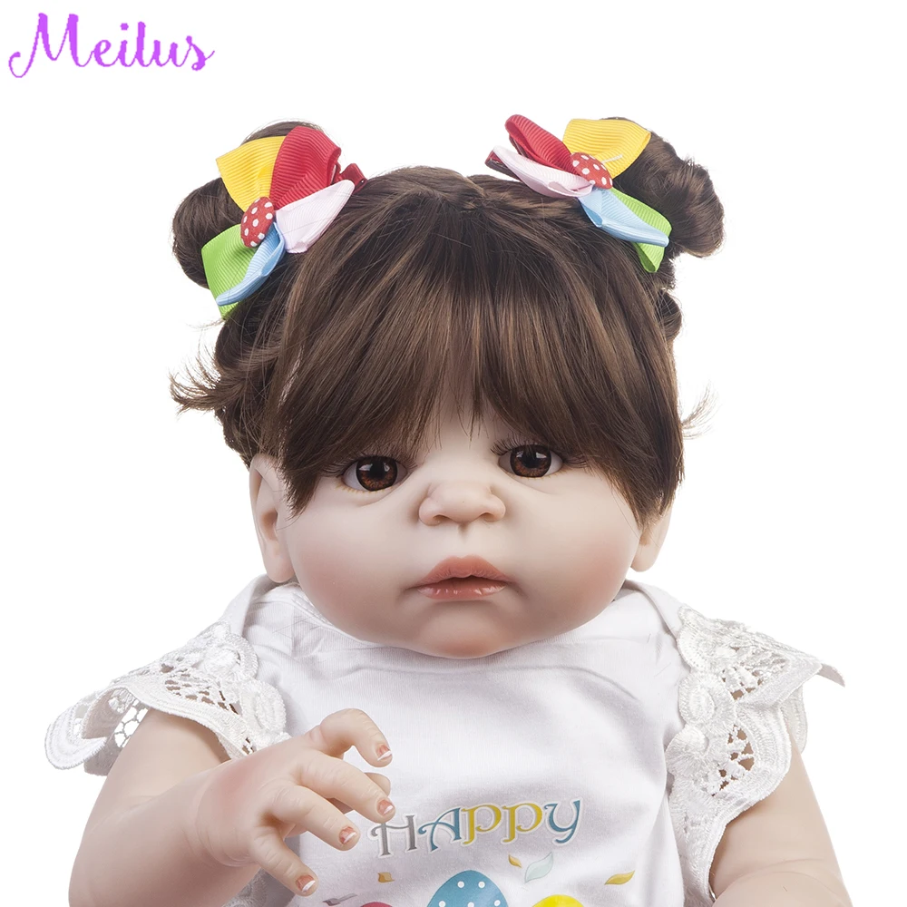 Новая прическа девушка кукла полное Силиконовое боди реалистичные Bebes Reborn