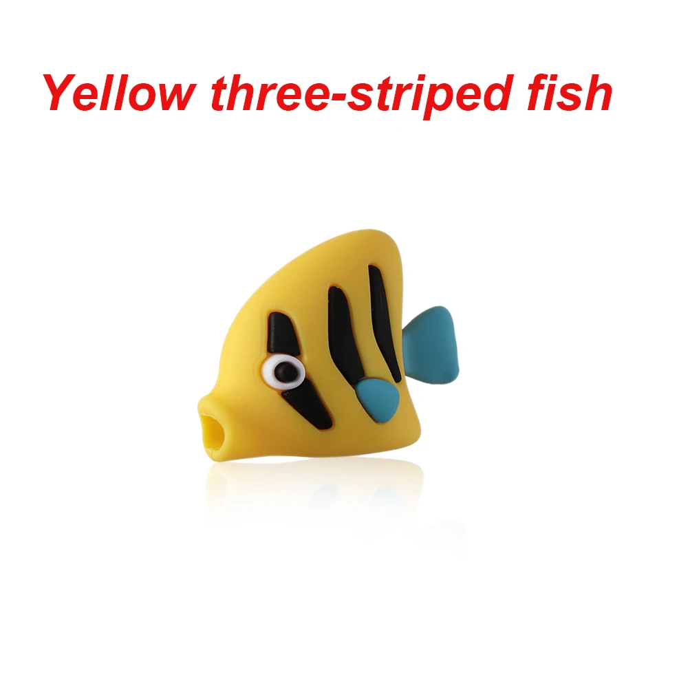 Yellow Striped Fish 1 шт. в форме животных Toot Meng Дракон рыба укус защитный рукав анти-блокировка линии передачи данных Защитная крышка для сматывания кабеля - Цвет: Yellow Striped Fish