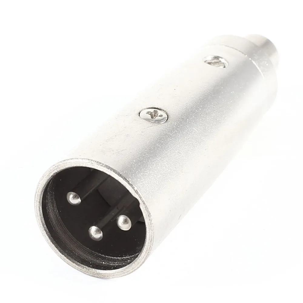 Штепсельная Вилка XLR с 3-контактным разъемом типа Папа-RCA серебристого тона