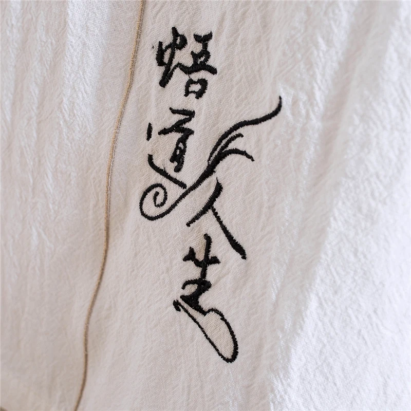 

Chinese Style Embroidery Men Sets Summer New Cotton Men T Shirts + Trousers Comfortable Breathable Men Short-sleeved 2piece Set