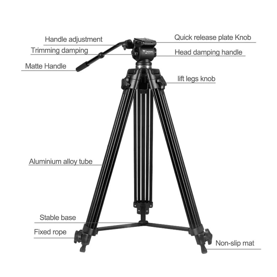 Профессиональный сверхмощный штатив ALUMOTECH 1 8 м Weifeng717 видеокамера DSLR Cam Studio|1.8m