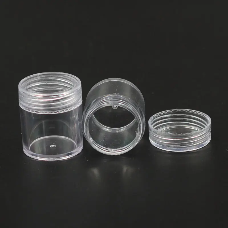 10 г (100 шт./лот) круглая баночка для крема PS с прозрачной фотографией пластиковая
