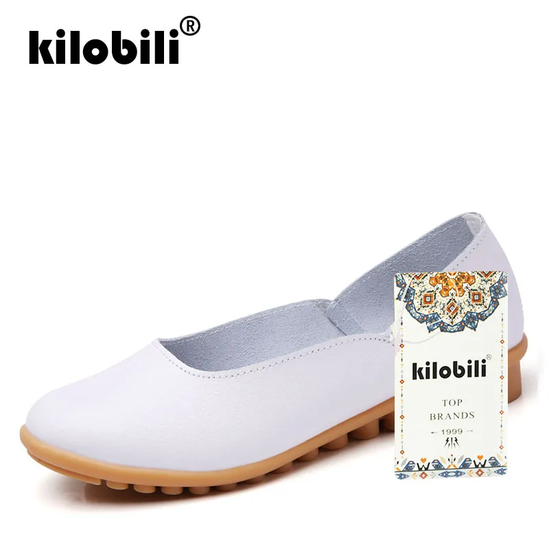 Kilobili/2019 г. весенняя женская обувь на плоской подошве лоферы из натуральной кожи