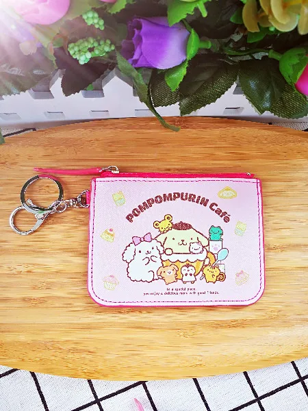 Pom Purin Fashion oroll модная аниме PU карточка для связки ключей брелок для ключей монета держатель для ключей подвеска унисекс на молнии подарки Новинка