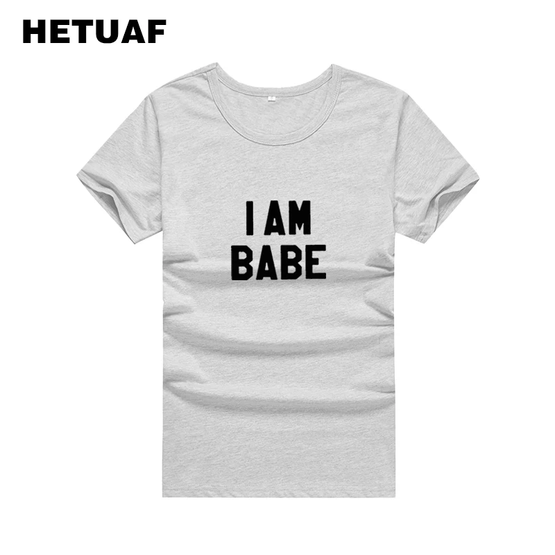 Женская футболка HETUAF I Am Baby стильная уличная одежда для влюбленных забавные