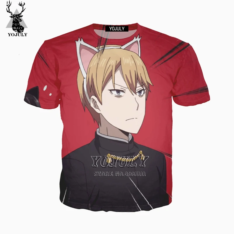 YOJULY/хит продаж 3D принт аниме Kaguya sama Love Is War милая Повседневная Футболка Harajuku с