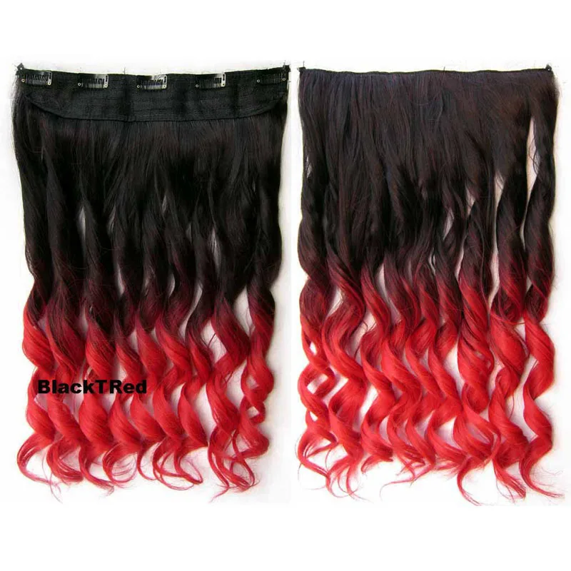 BlackTred Jeedou 60 см кудрявые 3/4 ПОЛНАЯ ГОЛОВА Клип в одной части волосы для наращивания черный коричневый Омбре настоящие натуральные синтетические шиньоны для женщин - Цвет: BlackTred