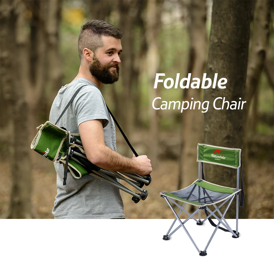 Naturehike Foldable Camping Chair Portable Outdoor Fishing Beach Chair Small Campstool NH16J001-J