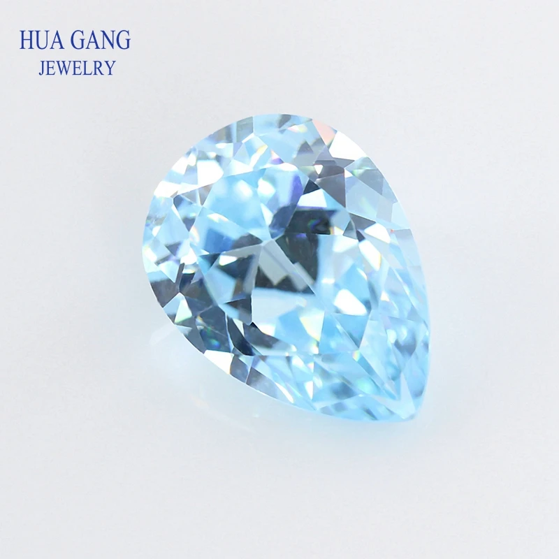 

Pear Shape Light Seablue AAAAA Cubic Zirconia Synthetic CZ Stone Gems Size 2x3-15x20mm Beads For Jewelry Making Free Shipping