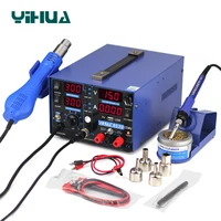 yihua 853d 3a usb soldering station hot air gun 3 in 1 smd dc power supply rework stations 110v 220v eu us plug solder station