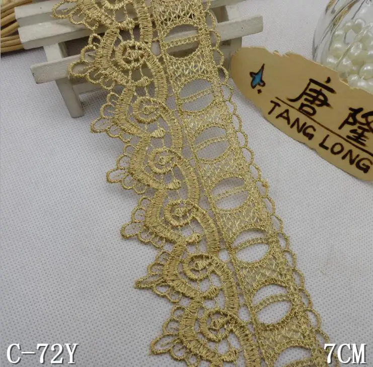 Золотистая кружевная отделка 1 метр косплей костюм украшение для вечеринки сцены