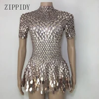 sparkly sequins dress womens sexy dance costume celebrate dress birthday silver dresses sexy nightclub leotard outfit