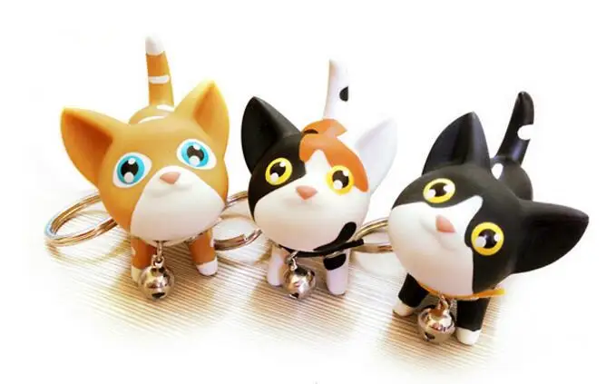 10 шт. Новая мода Kawaii металла котенок кошка брелок кольцо аниме брелок новинка творческий брелок Шарм Для женщин девочки; дети