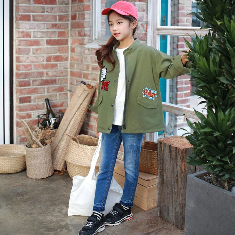 Новинка 2019 весеннее корейское Детское пальто детское с вышивкой модная куртка