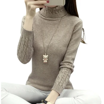 Thick Warm Women Turtleneck 2021 Winter Women Sweaters And Pullovers Knit Long Sleeve Cashmere Sweater Female Jumper 1