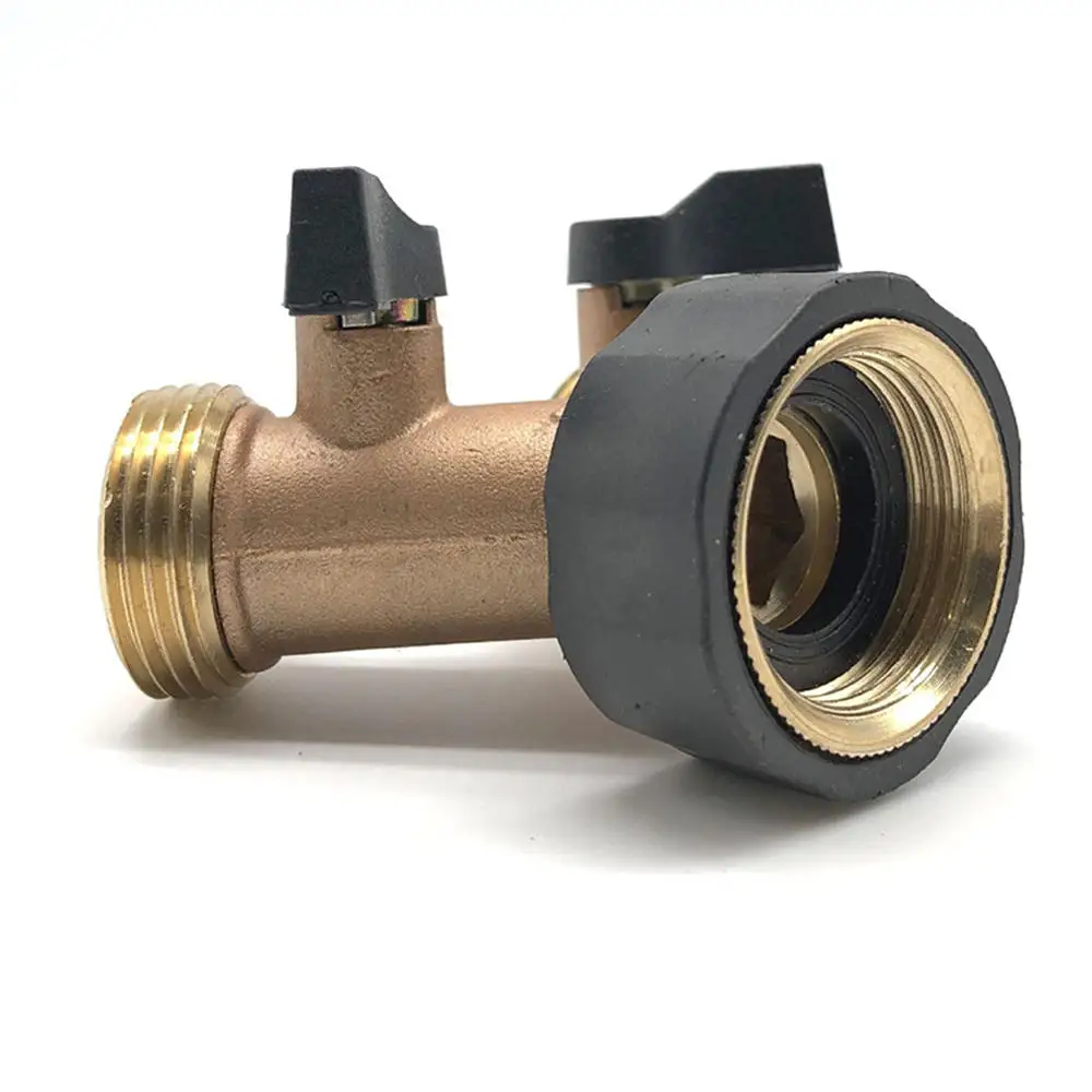 Трехходовой латунный шланг сплиттер Y Шаровой кран адаптер садовый водный