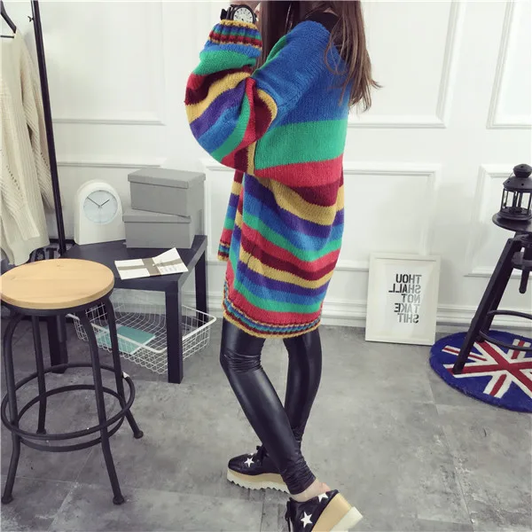 Thick Women Sweaters and Pullovers Striped Coat Office Lady V Neck Patchwork Jumper | Женская одежда