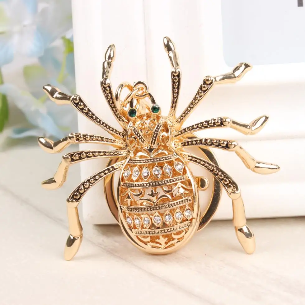 

Lovely Spider Web Insect Cute Metal Charm Pendant Crystal Car Purse HandBag Key Chain Ring Creative Party Birthday Gift