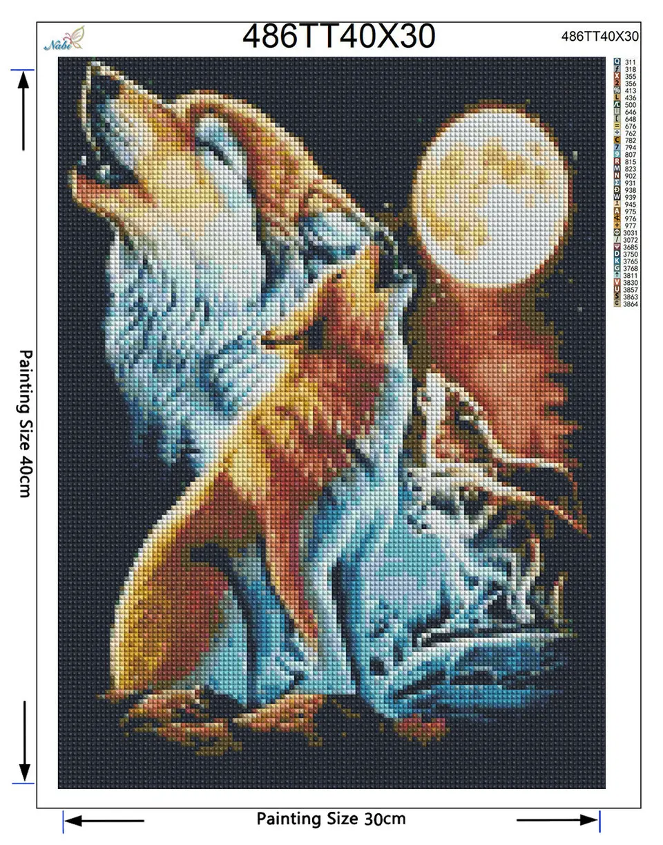 Moon Wolf DIY 5D алмазная картина волка наборы вышивки крестом Алмаз Полный алмаз для алмазной вышивки узоры настенные наклейки