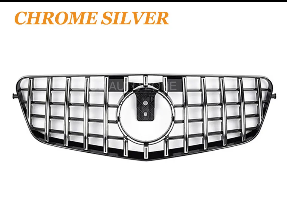 W212 GT Grill Front Racing Grille Prefacelift for Mercedes-Benz 2010-2013 E-class Sedan W212 E320 E350 E400 Black/Chrome
