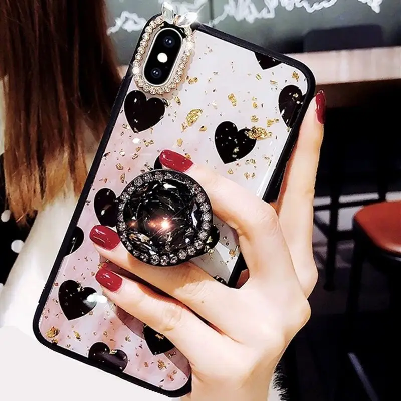 Чехол для телефона Huawei P20 Lite P30 pro honor 7X 8X 8A 8C 9 10 Y7 Prime 2018 Y9 Mate 20 с блестками и стразами