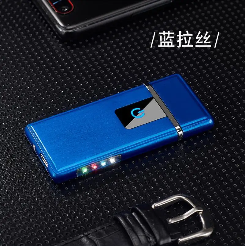 Полный Экран шаблон электронная usb-зажигалка Вольфрам турбо зажигалка интеллигентая(ый) сенсорный светодиодный двухсторонняя зажигалка