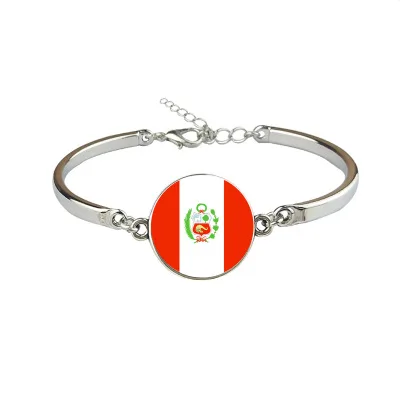 

New Peru Flag Bangles Country Peru Flag Bracelets Jewellery