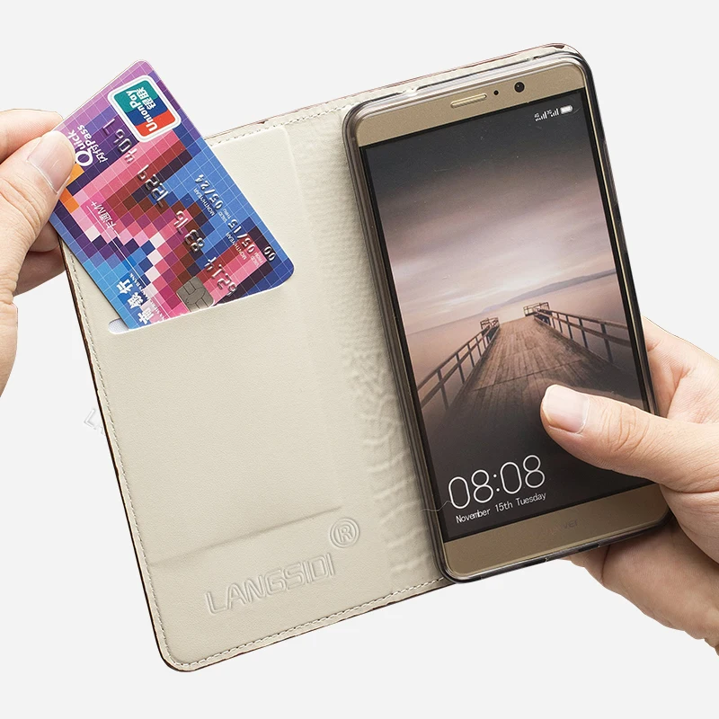 langsidi flip cover crocodile genuine leather phone case for iphone 12 13 pro max 13 mini xs xr 8 plus 11 pro card magnetic case free global shipping