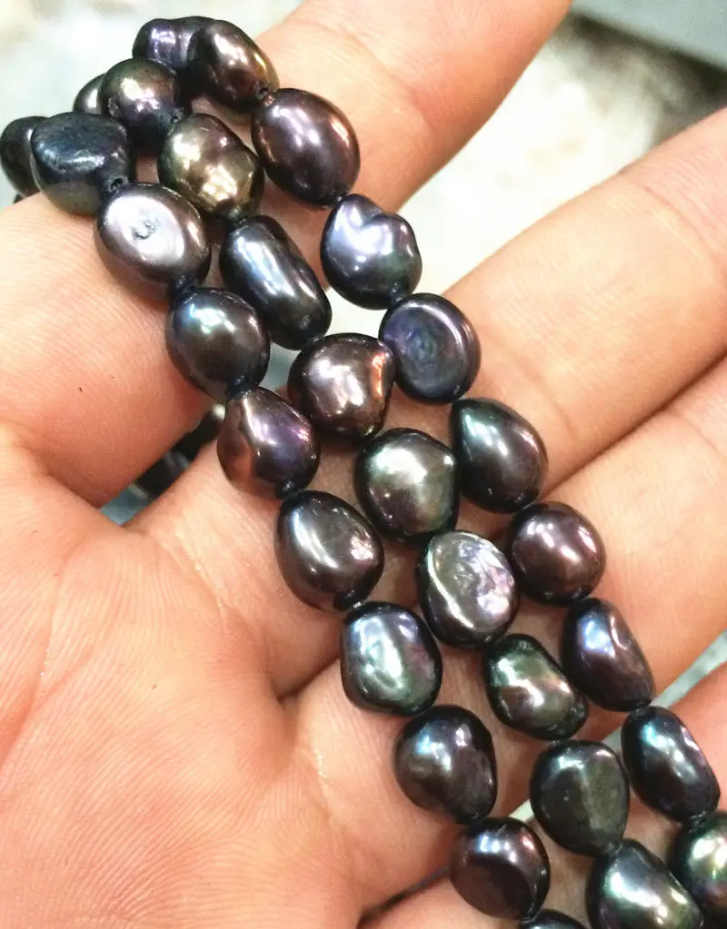 Бесплатная доставка натуральные бусины из таитянского Черного Жемчуга 7 8 мм в