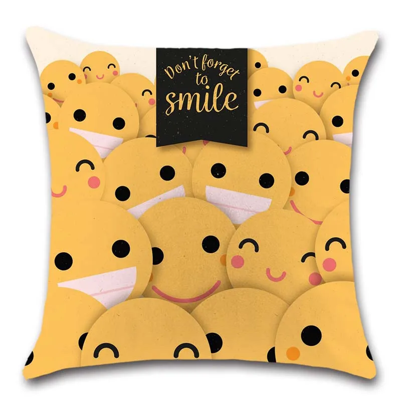 Наволочка для подушки Smile happy face украшение милый домашний диван отдыха в офисе