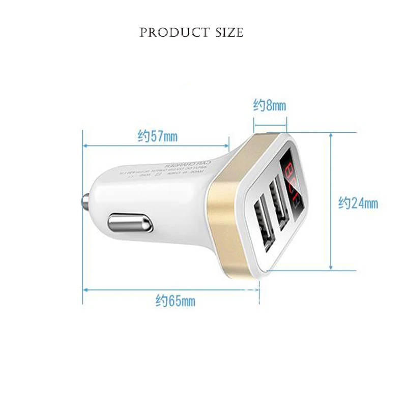 Dual USB Car Charger Quick Voltage And Current LED Display DC12-24V 5A input 2A output car charger for Driving Recorder | Мобильные