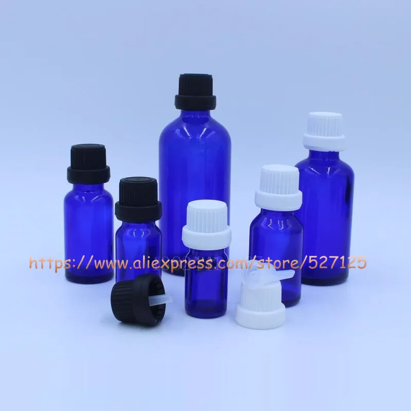 5 мл 10 15 20 30 50 100 синяя стеклянная бутылка алюминиевая крышка для