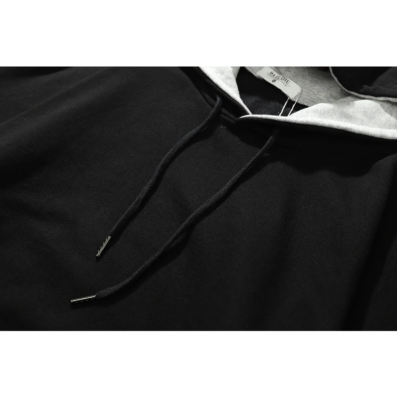 Мужские толстовки в стиле пэчворк Поддельные 2 изображения с капюшоном большие