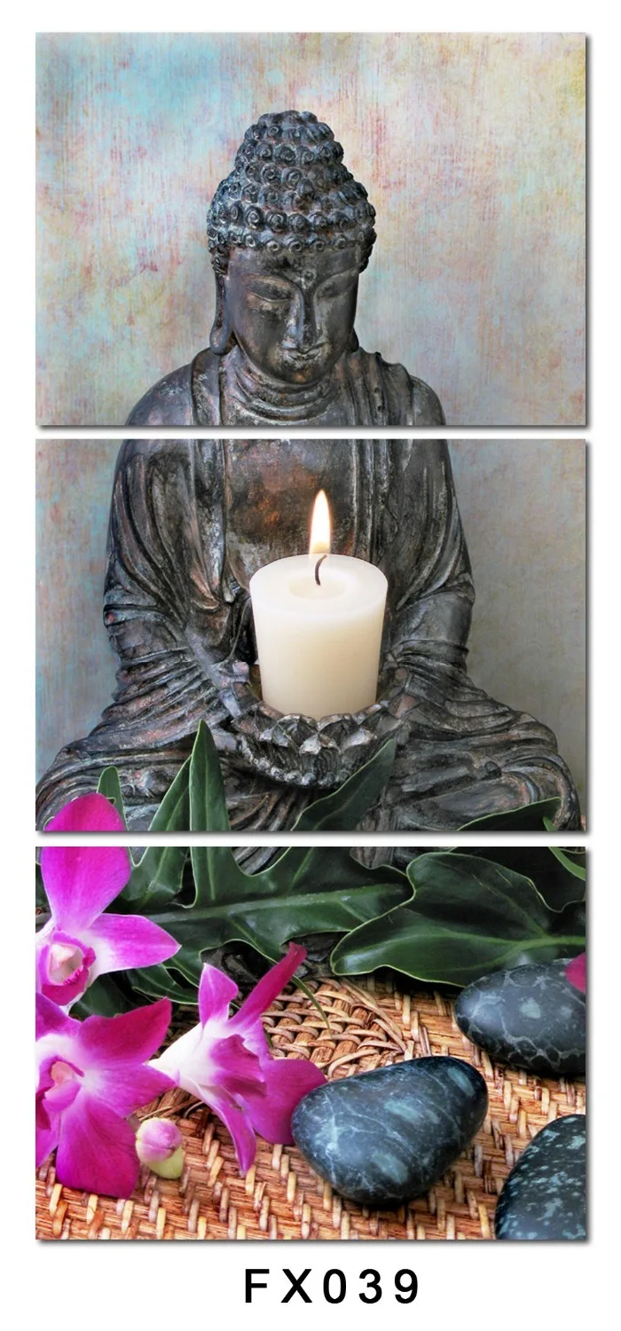 3 Панели абстрактная печать буддизм будда картина маслом куадро украшение холст