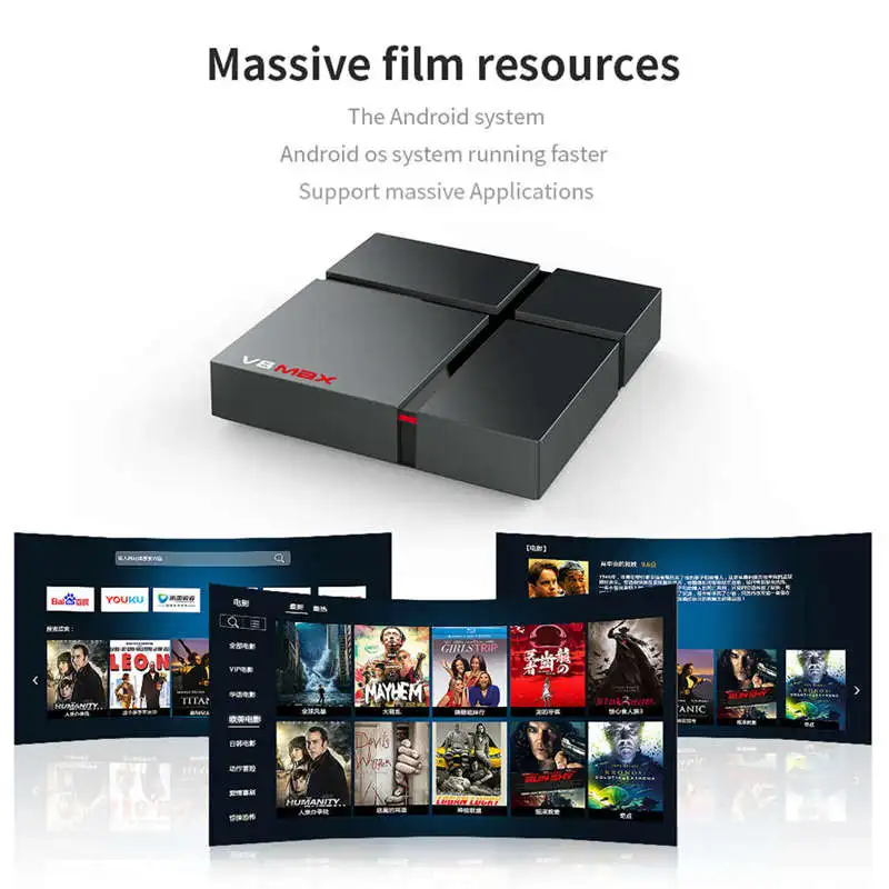 V8 Max Android 8 1 Smart Tv Box Amlogic S905X2 Lpddr4 четырехъядерный двойной Wifi Bt 2 4G/5G 4K видео