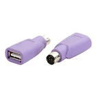 Адаптер Фиолетовый USB в PS2 PS2 для клавиатуры мыши и мыши, конвертер, 2 шт.
